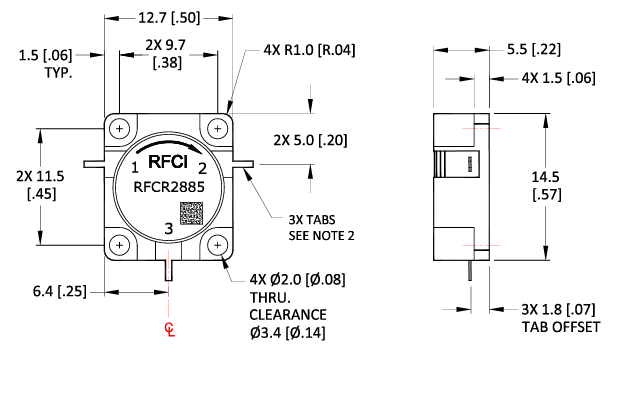RFCI RFCR2885 X波段CW嵌入式循環(huán)器