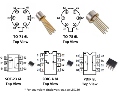 LS843系列JFET放大器Linear Systems單片雙N溝道